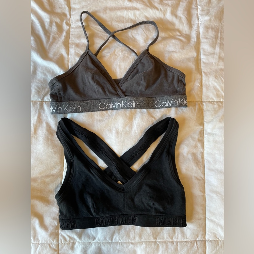 2 Calvin Klein razor back sports bras size small